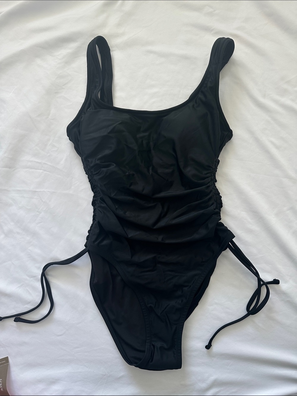 NWT J.Crew Black Ruched One-Piece Swimsuit sz 6